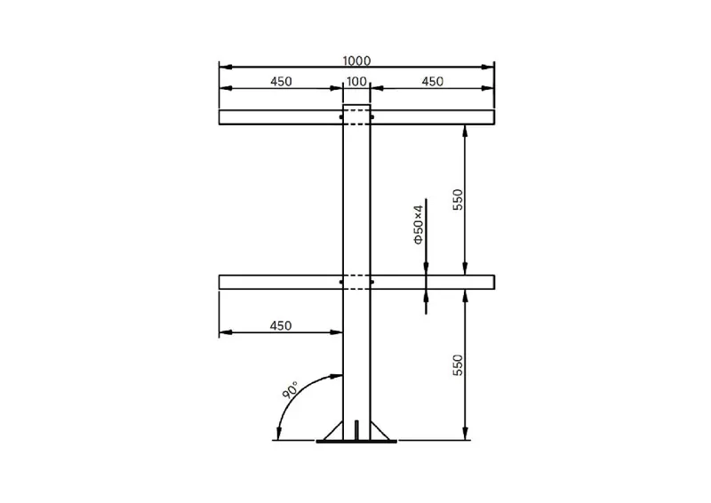 double layers t bar lights pole oem