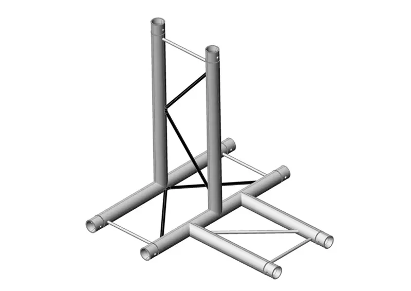 F22-T42-V 4-way 90° Vertical T-junction