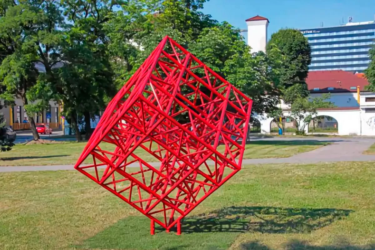 Outdoor Red Square Truss