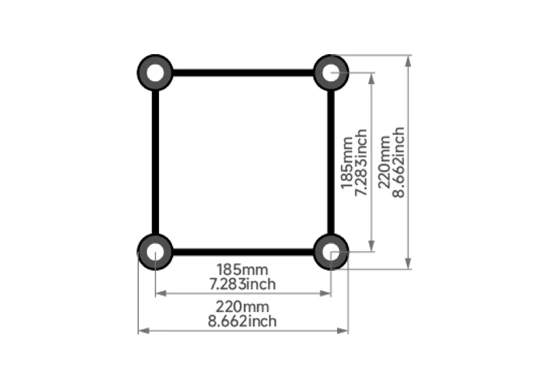 WTC F24 Series Square Spigot Truss Cross Sectional View